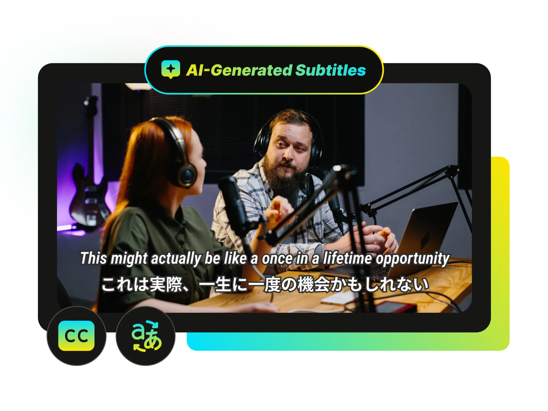 Pratinjau yang menampilkan subtitle asli dan terjemahan disajikan berdampingan